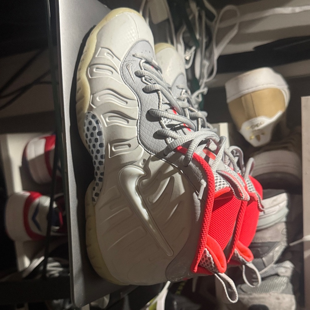 Kids White and Red Sneakers